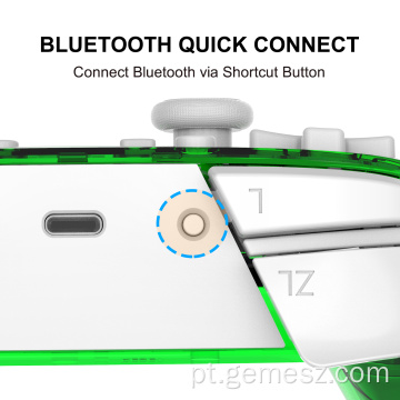 Controle de jogo transparente verde para Nintendo Switch